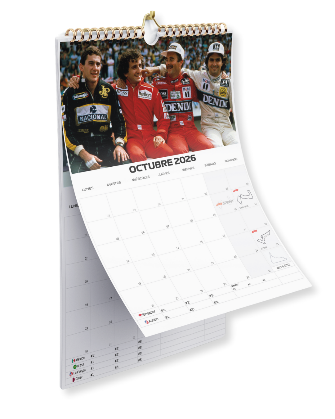 Calendario F1 2026 - F1 Legends Edition
