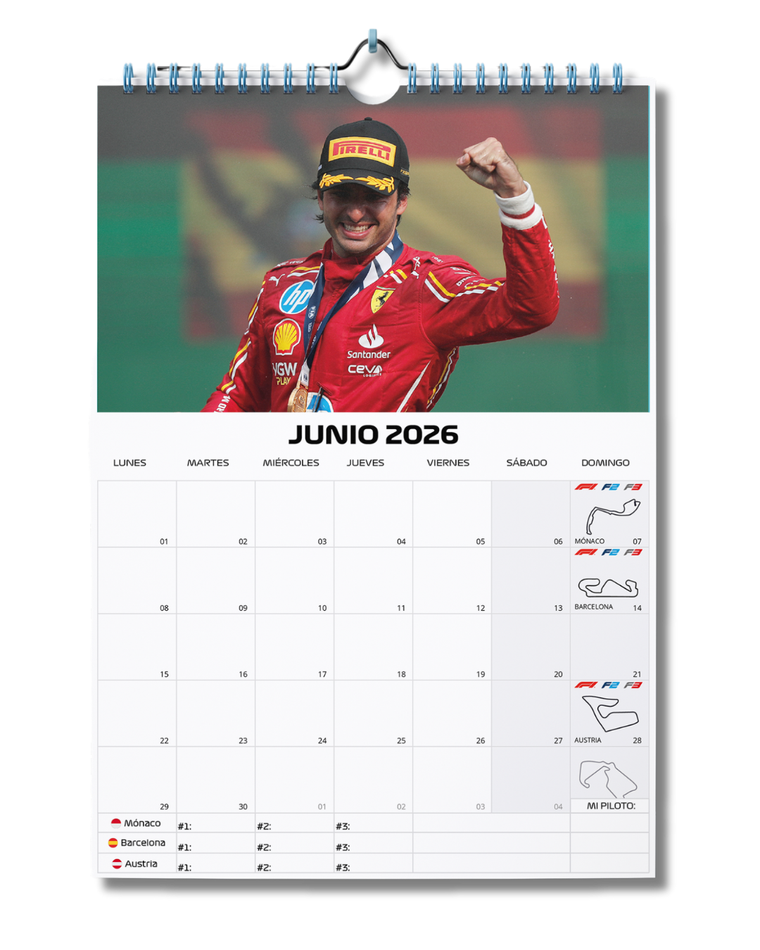 Calendario F1 2026 - Carlos Sainz Edition
