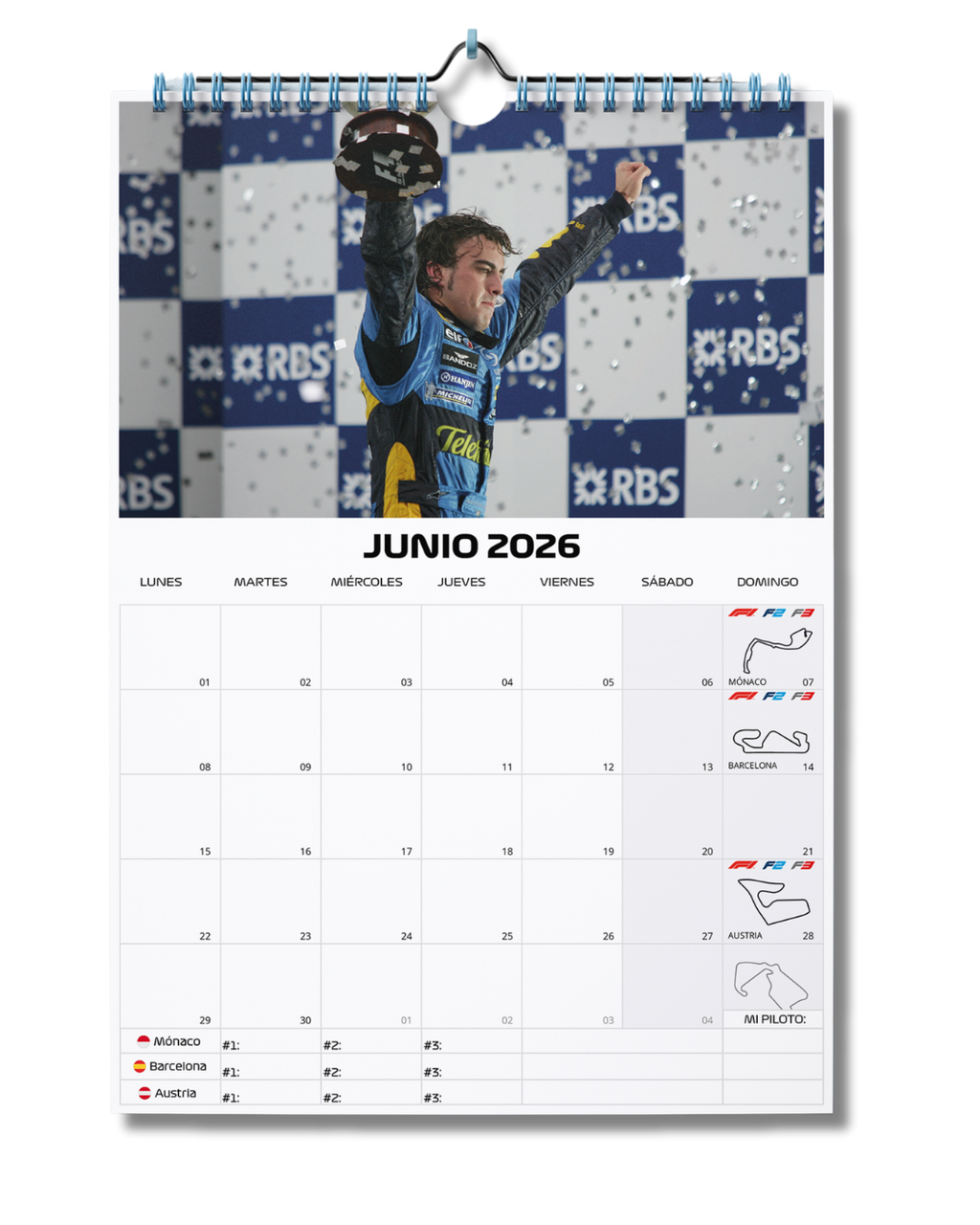 Calendario F1 2026 - Fernando Alonso Edition