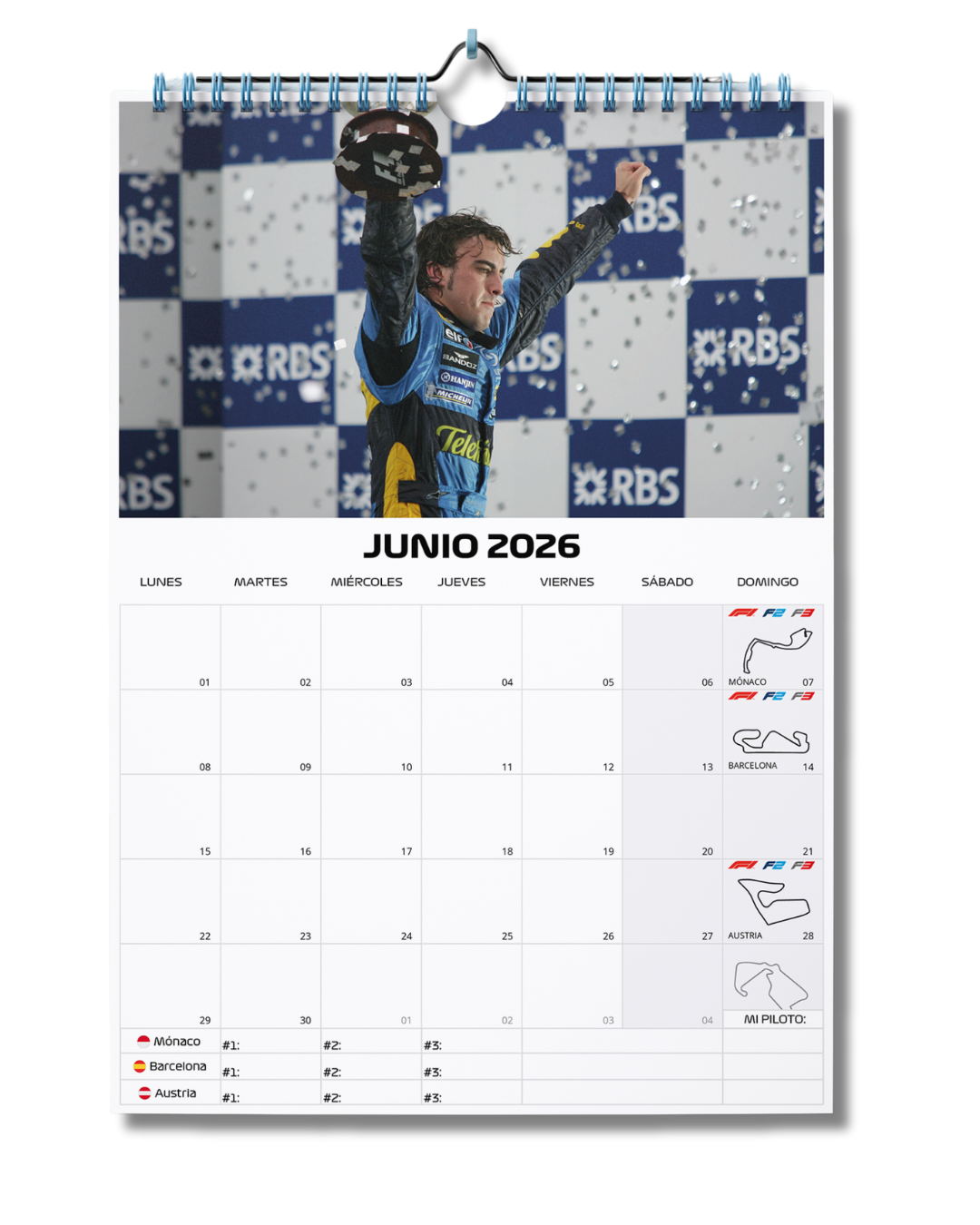 Calendario F1 2026 - Fernando Alonso Edition