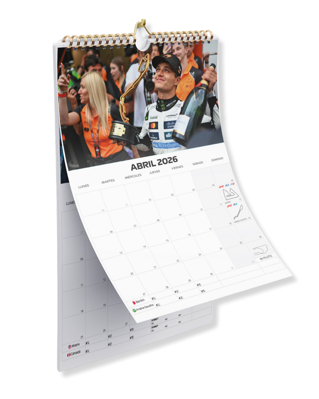 Calendario F1 2026 - Lando Norris Edition